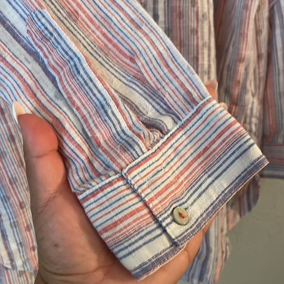 Maeve By Anthro Breckenridge Stripe Button Down - Picture 8 of 10